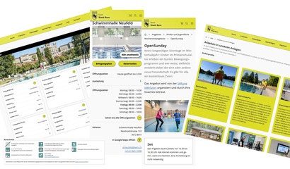 Ausschnitte aus der neuen Sportamt-Website