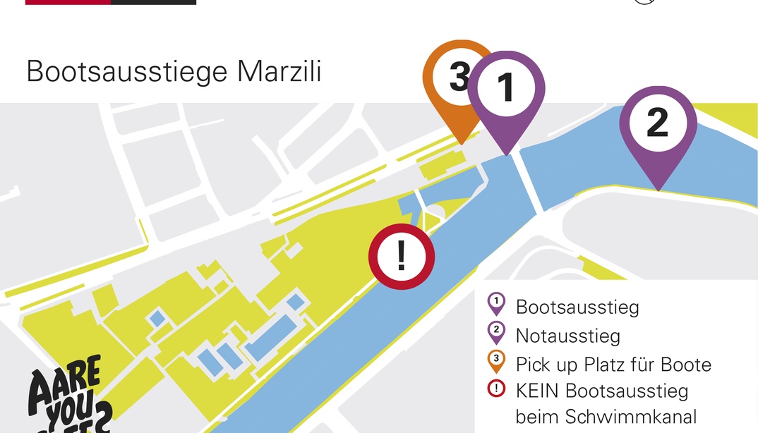 Neue Bootsausstiege beim Marzili