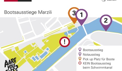 Neue Bootsausstiege beim Marzili