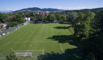 Fussballplatz Steigerhubel von oben