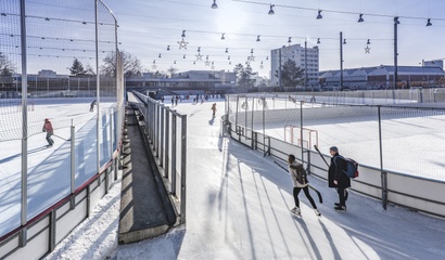 Einblick auf die Kunsteisbahn Weyermannshaus
