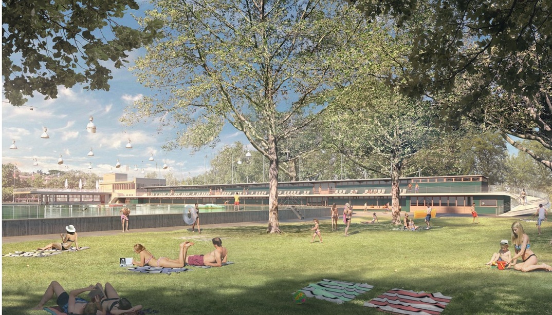 Visualisierung Liegewiese nach Sanierung Freibad Ka-We-De
