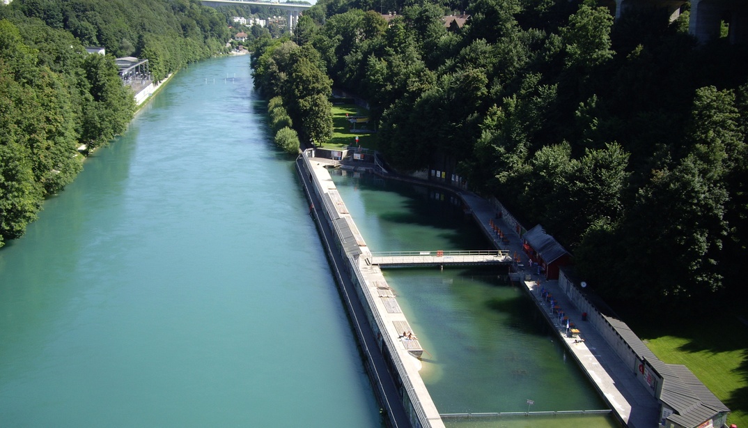 Freibad Lorraine von oben